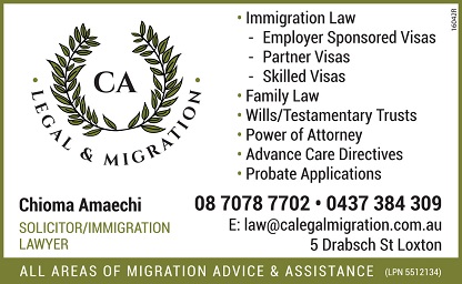 banner image for CA Legal & Migration - Loxton Lawyer